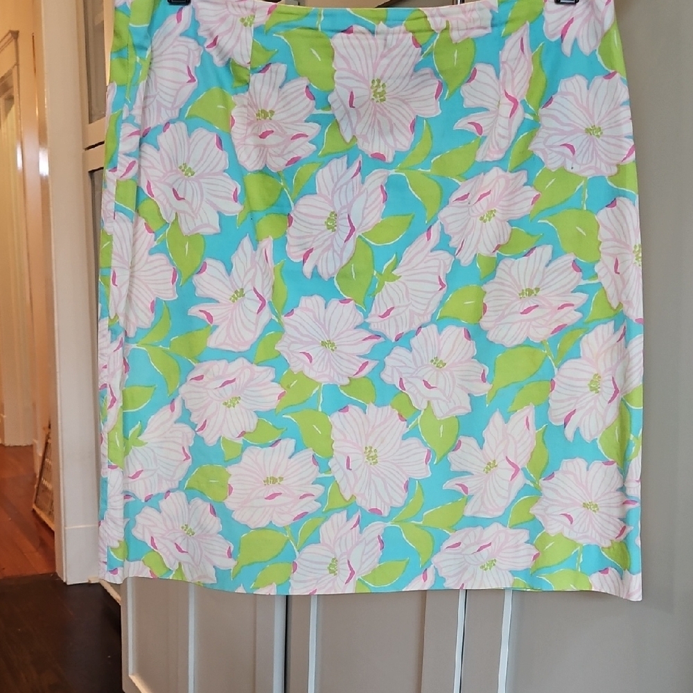 LAUREN Floral Print Skirt - Blue, Green, Pink Size 6